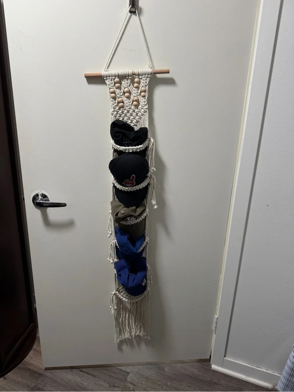 Boho Beige macrame hat holder 45 Inches